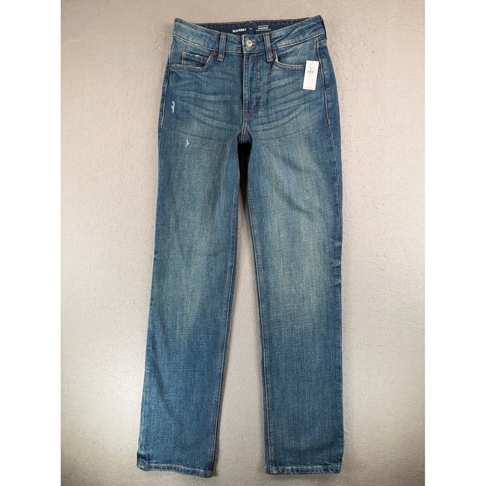 Old Navy Extra High-Rise Straight Jeans Medium Wash Size 0 805695-00-1